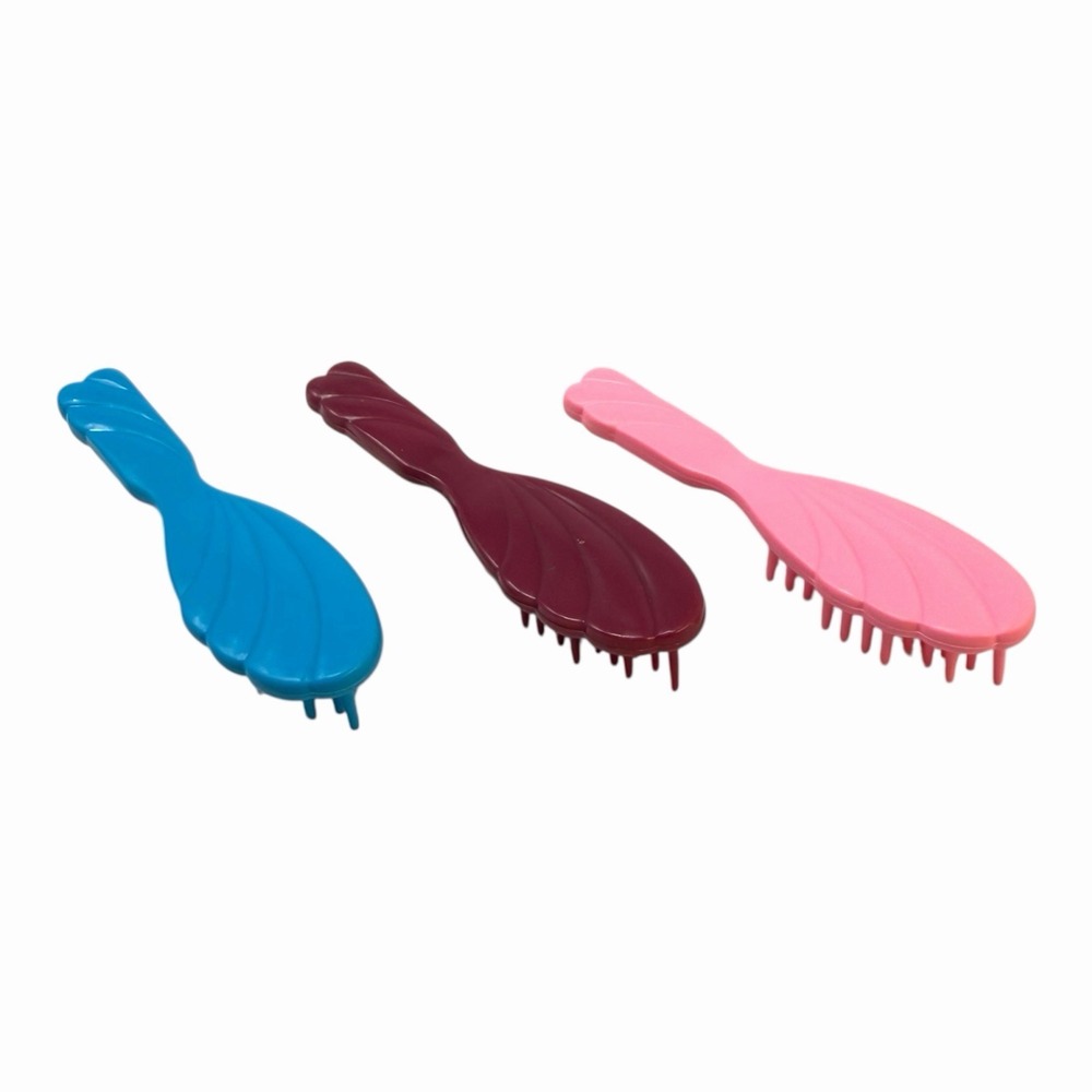 Vintage Doll Hair Brush Set 3 Piece Blue Burgundy Pink Plastic Accessories